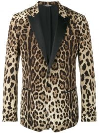 Dolce  amp  Gabbana Leopard Print Double Breasted Blazer at Farfetch